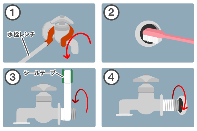 壁・配管と蛇口の接合部の水漏れ修理