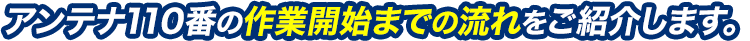 アンテナ110番の作業開始までの流れをご紹介します。