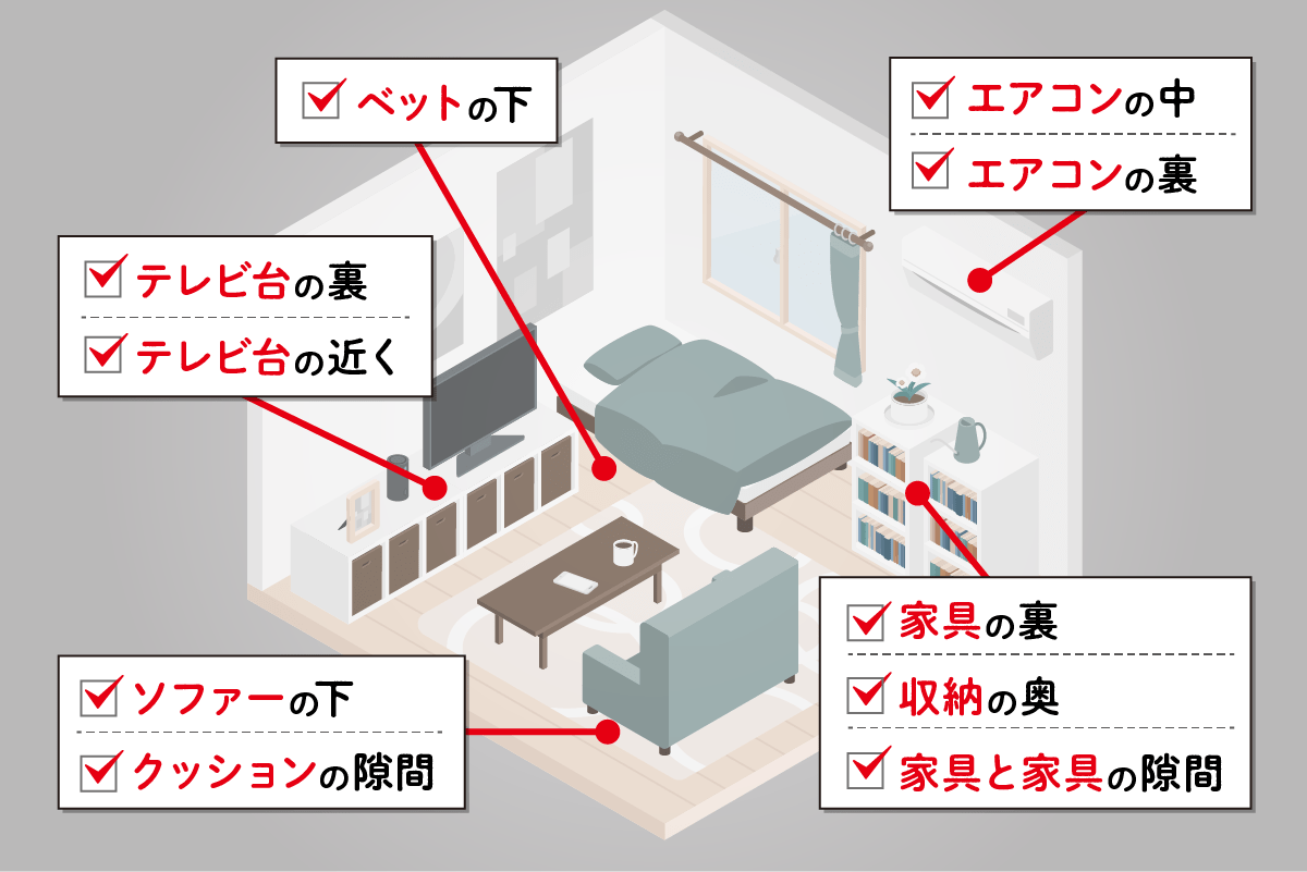 ゴキブリ探す場所