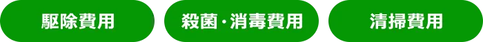 駆除費用、殺菌・消毒費用、清掃費用