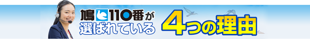 鳩110番が選ばれる4つの理由