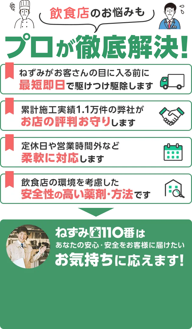 飲食店のお悩みもプロが徹底解決!