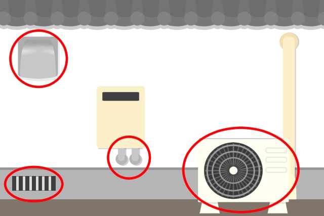ねずみの侵入口（室外機や換気扇）