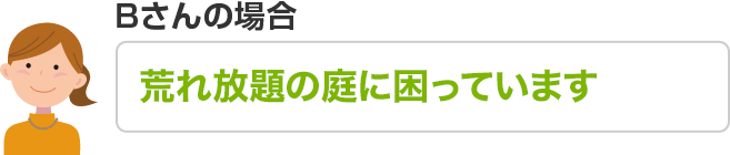 Bさんのご依頼内容 荒れ放題の庭に困っています